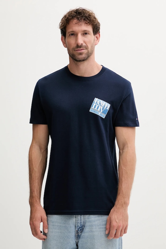

Хлопковая футболка Tommy Jeans, темно-синий