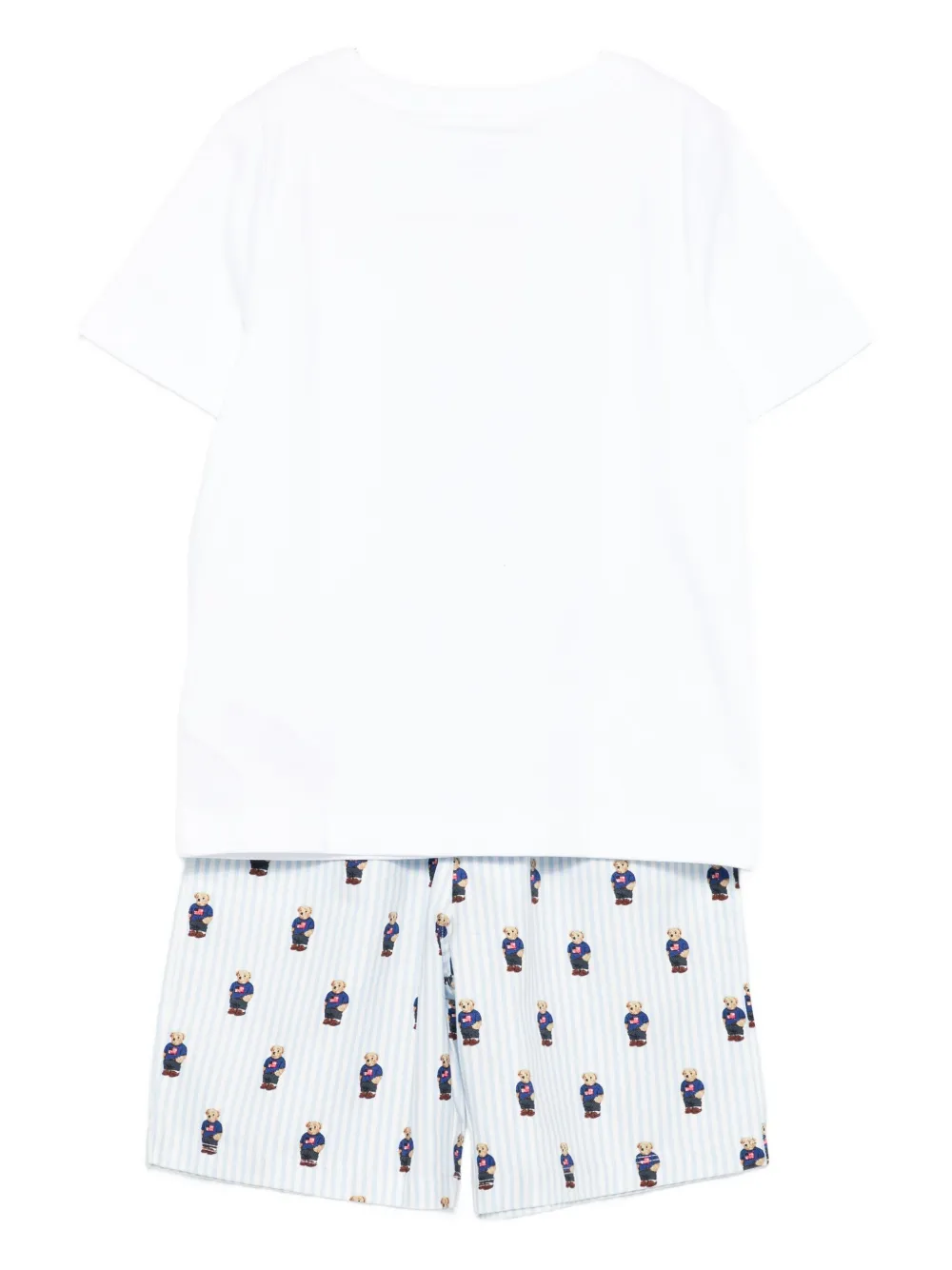 Полосатая пижама с мишкой Polo POLO RALPH LAUREN KIDS, белый — фото 2
