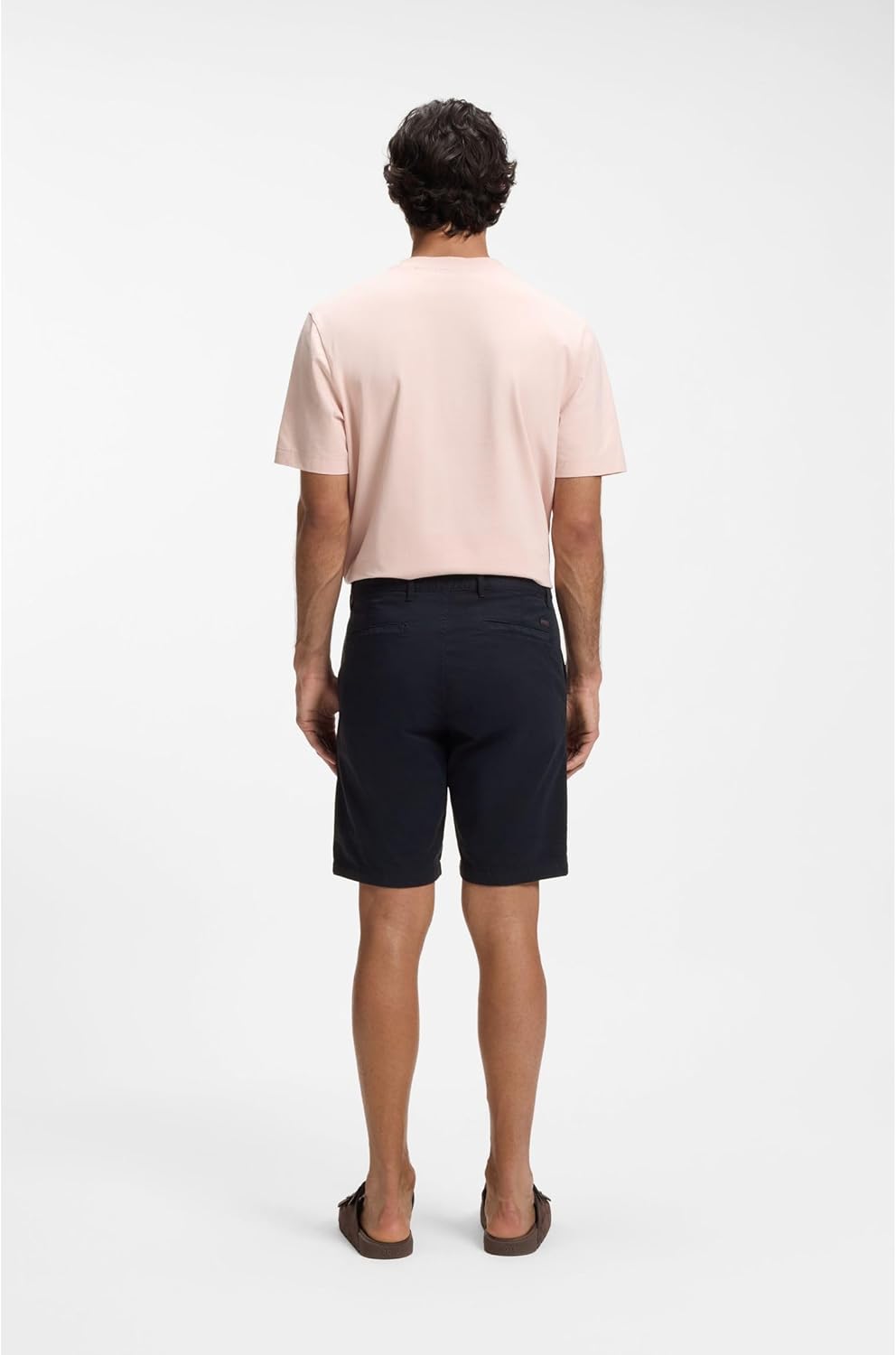 BOSS Мужские шорты Slim Fit из хлопкового твила, Dark Blue404 — фото 4