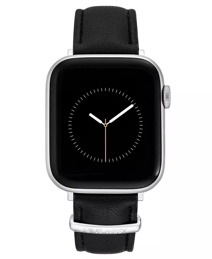 

Женский ремешок из гладкой искусственной кожи, совместимый с Apple Watch диаметром 38/40/41 мм Nine West, черный