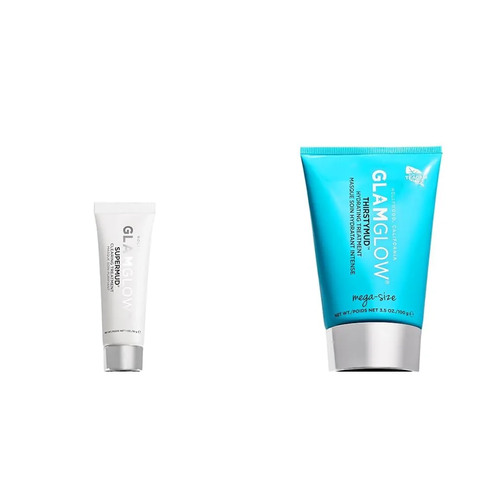 Набор Glamglow SUPERMUD + THIRSTYMUD | Очищающая маска для лица SupeMud + Увлажняющая маска для лица ThirstyMud 28.35 г (SUPERMUD) + 99.23 г (THIRSTYMUD)