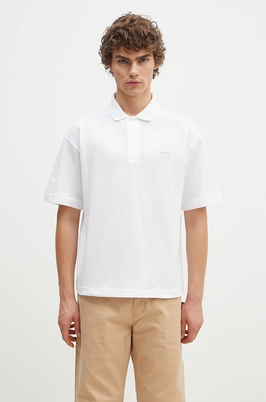 

Хлопковая поло Dunand OS Polo Shirt Barbour, белый
