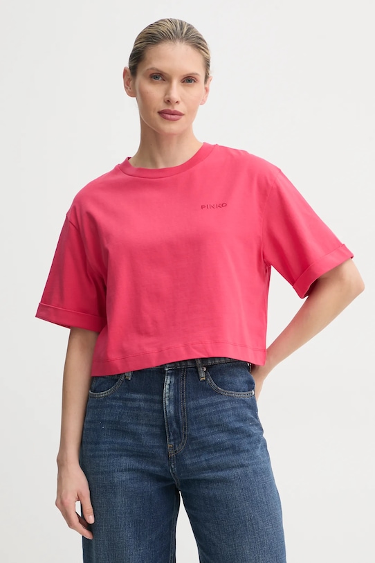 

Хлопковая футболка Pinko, красный