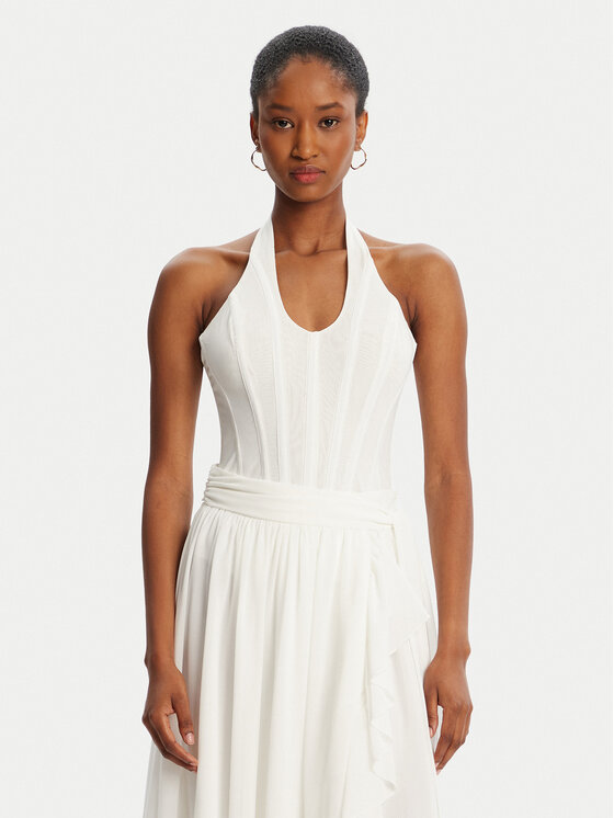 

Боди slim fit Trey Halter Neck 60030TB Bardot, белый
