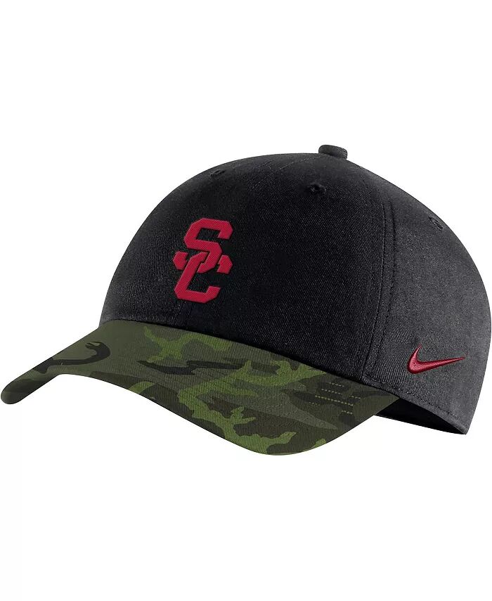 

Мужская черная камуфляжная регулируемая кепка USC Trojans Veterans Day 2Tone Legacy91 Nike, черный