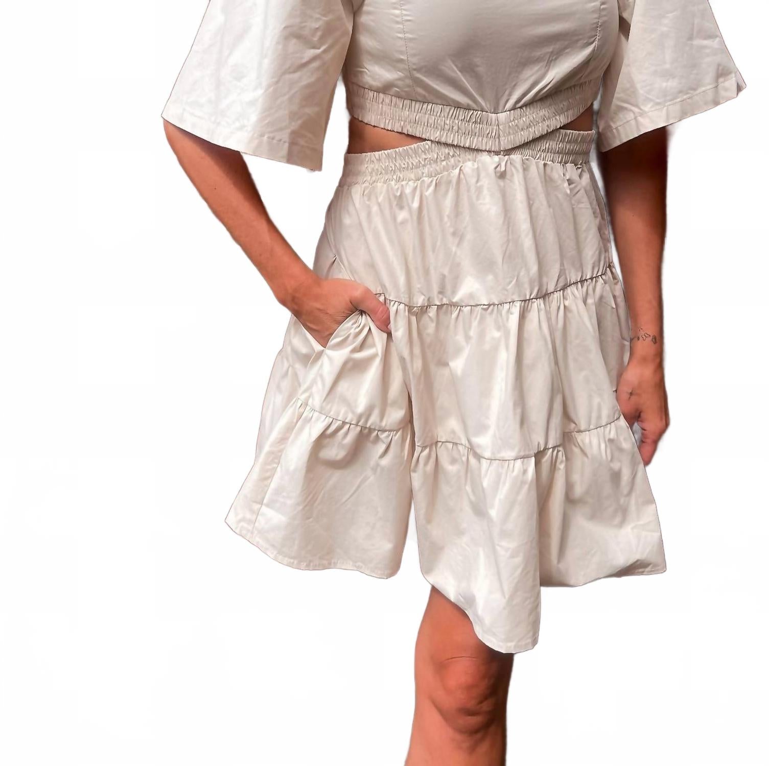 

Evie Cut Out Dress In Beige BUCKETLIST