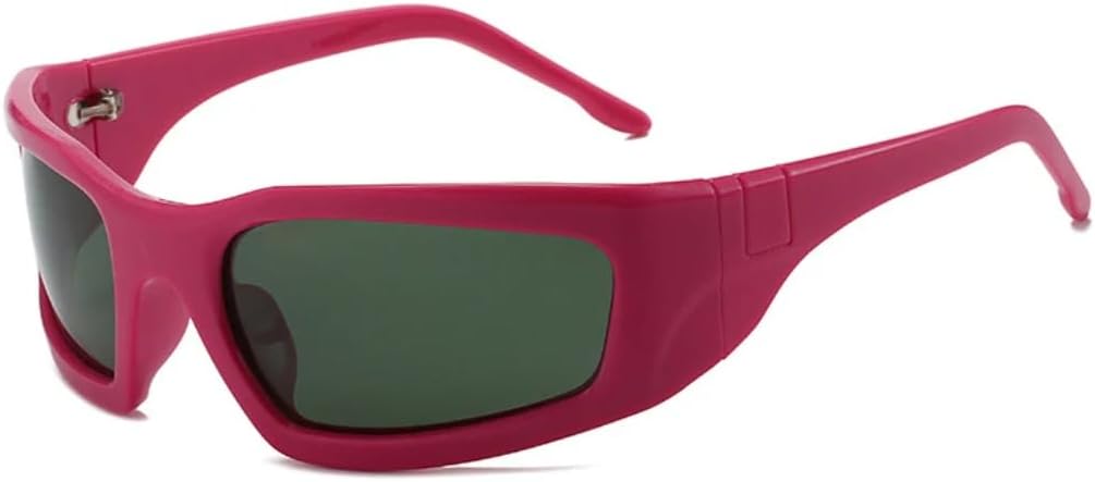 

Солнцезащитные очки «кошачий глаз» для женщин в стиле панк, спортивные, ретро, ​​для мужчин, для активного отдыха и вождения, защита от УФ-излучения UV400 UUPTTPL, Rose Red Dark Green