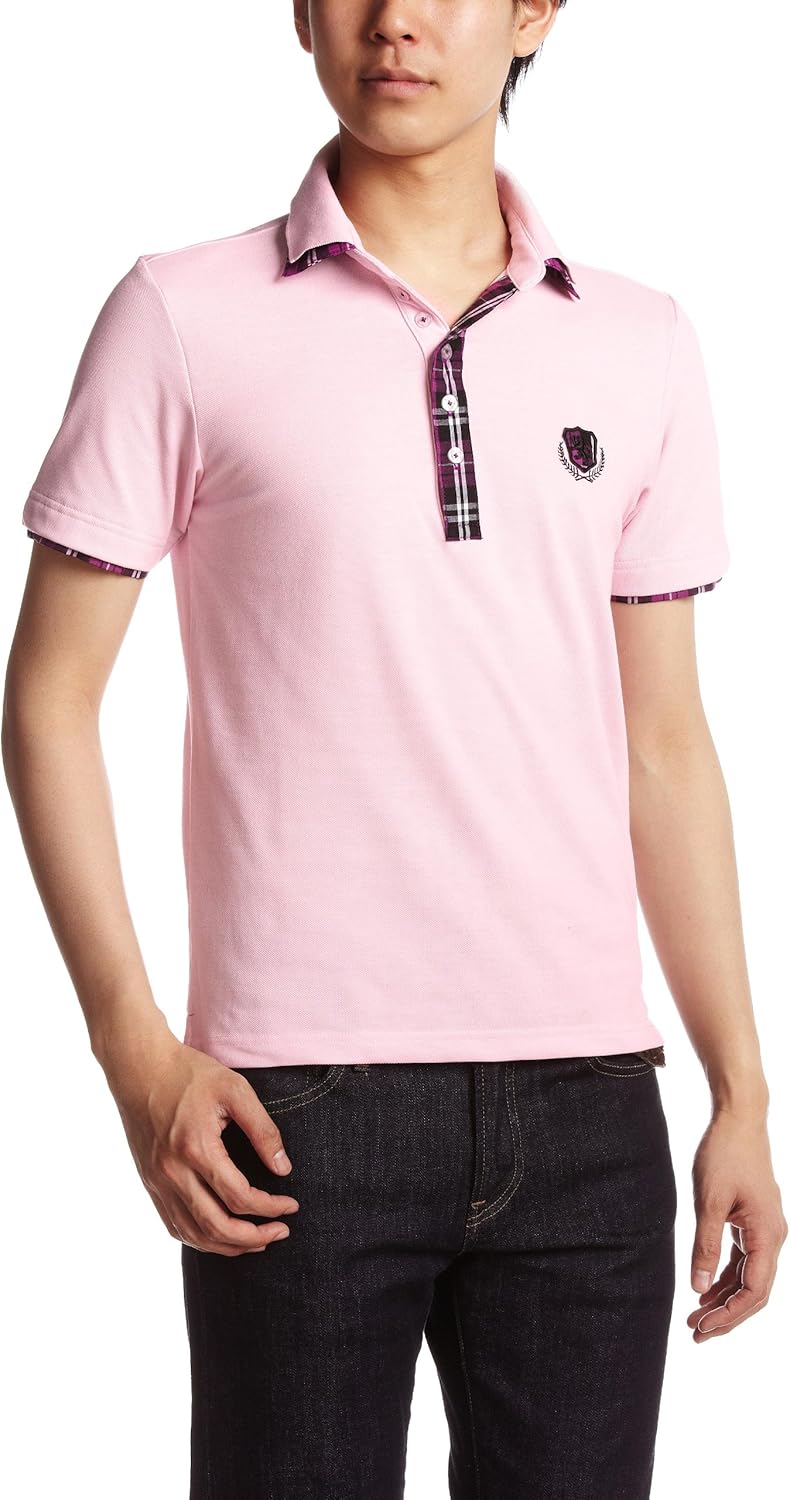 

Поло с двойным воротником и клетчатым узором в клетку Pincponc, розовый