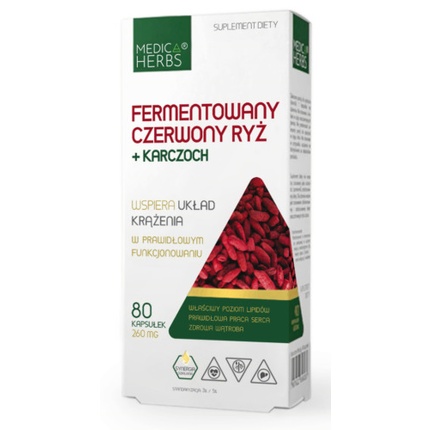 

Ферментированный красный рис Монаколин К 3% с артишоком 5% Цинарин 80 капсул Medica Herbs