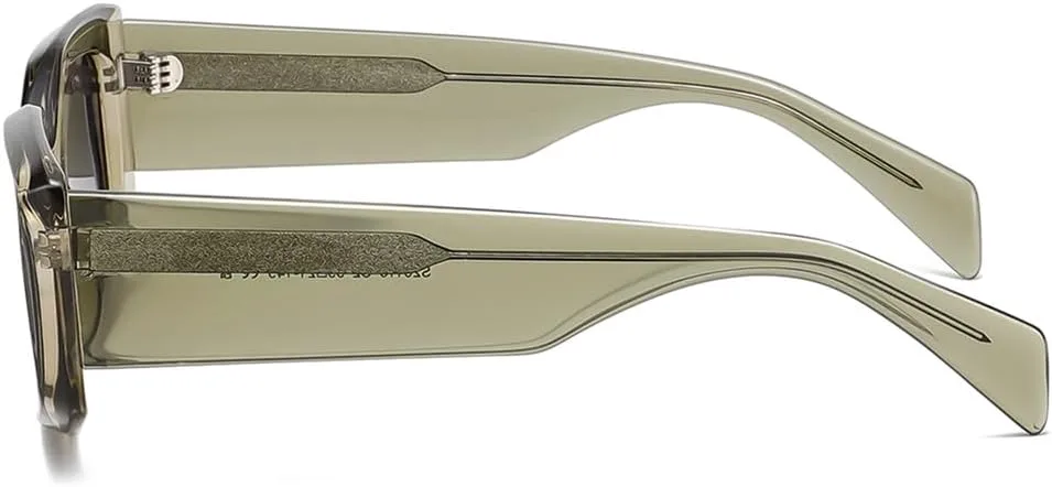 

Винтажные поляризованные солнцезащитные очки для мужчин, черные и зеленые солнцезащитные очки для женщин, защита от УФ-излучения UV400, ацетат VFDHN, Green With Grey