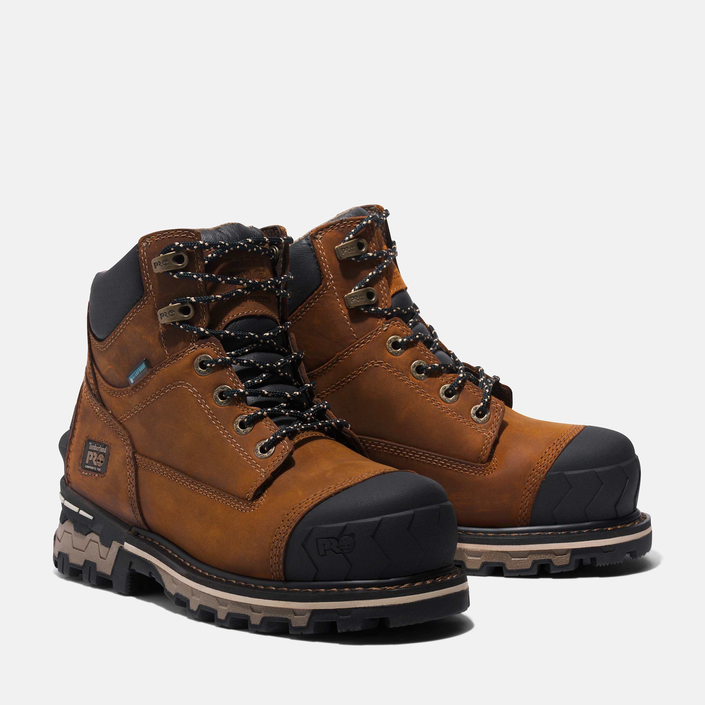 Женские рабочие ботинки Boondock 6" водонепроницаемые с композитным мыском Timberland, коричневый — фото 3