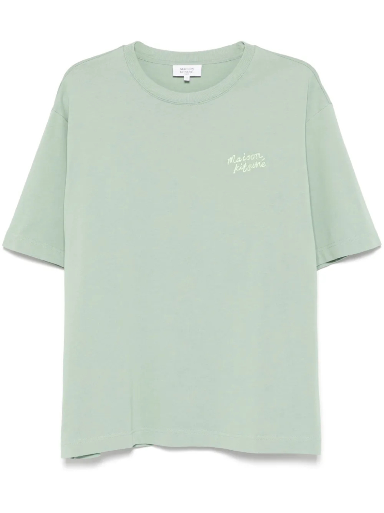

Maison Kitsuné футболка с вышитым логотипом, зеленый