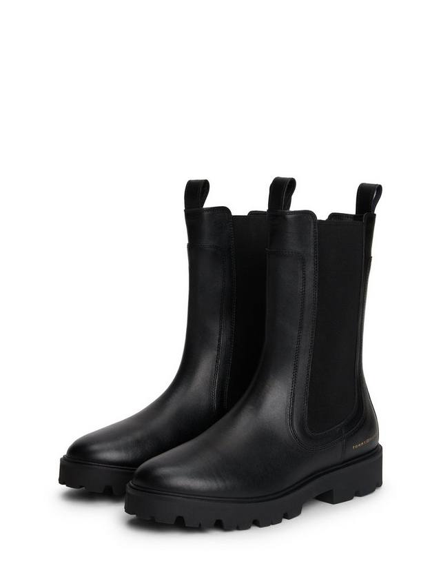 Кожаные ботинки челси с рифленой подошвой Tommy Hilfiger, Black — фото 3