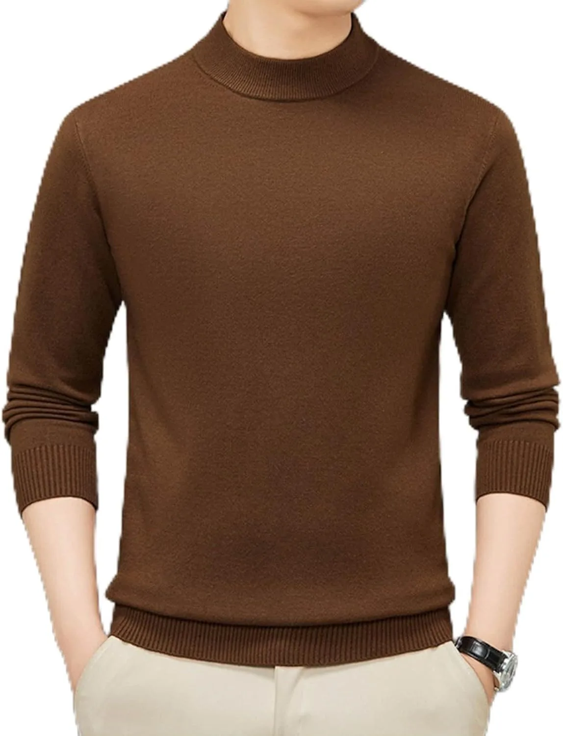 

Свитер с высоким воротником для мужчин, теплый, на зиму