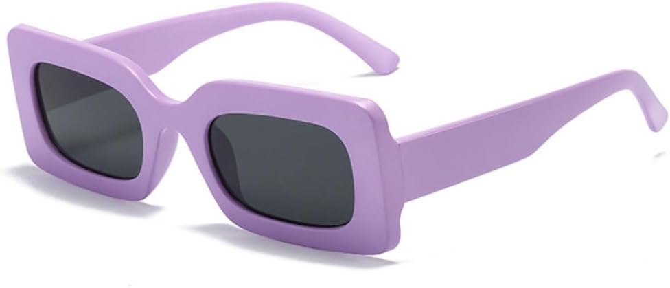 

Винтажные прямоугольные цветные солнцезащитные очки для женщин, модные градиентные очки, солнцезащитные очки UV400 для мужчин, голубые и фиолетовые солнцезащитные очки generic, Matte Purple Grey