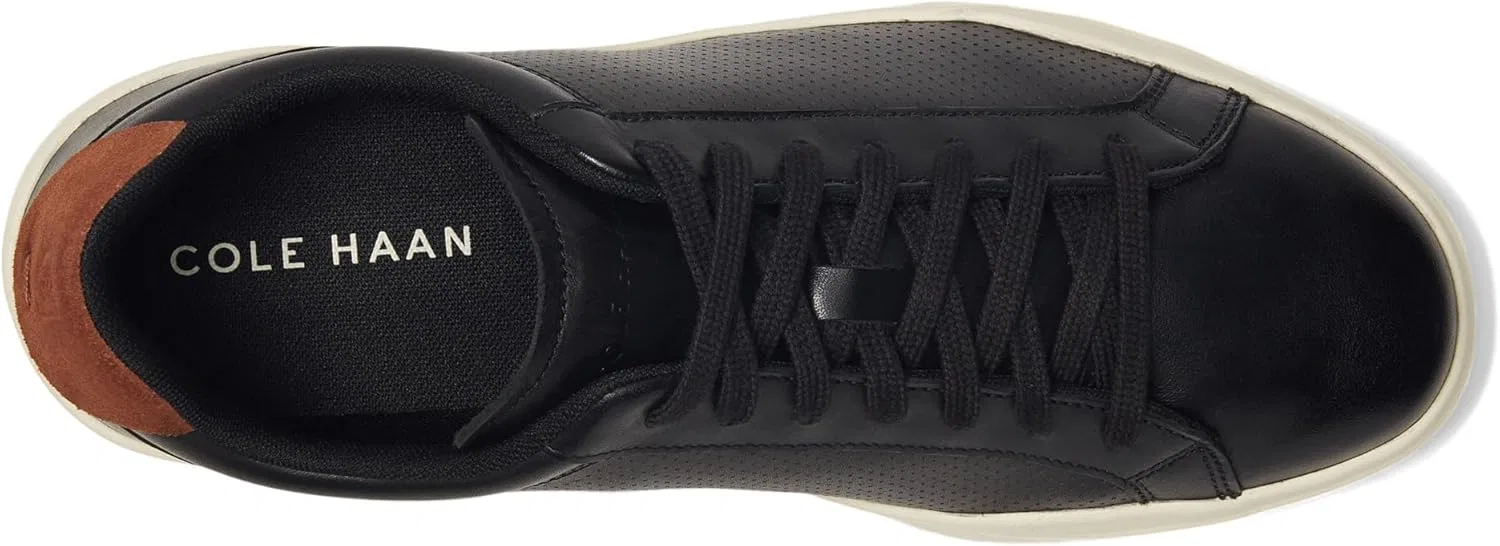 Кроссовки Cole Haan Herren Grand Crosscourt Modern с перфорацией, шнуровкой и легким кожаным носком, Black British Tan Ivory — фото 2