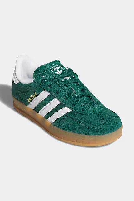 Кроссовки детские Gazelle Indoor Adidas Originals, зеленый — фото 2
