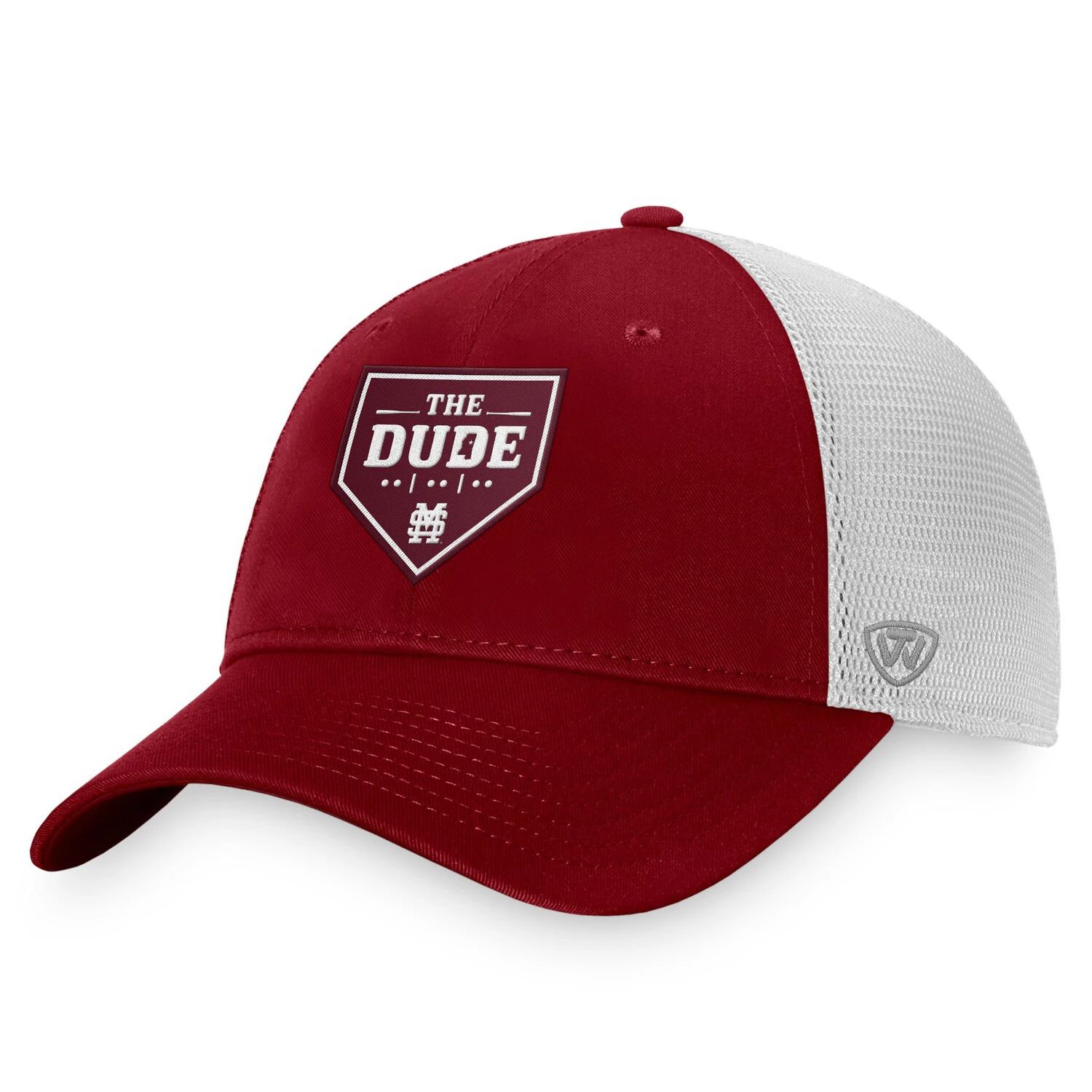 

Мужская кепка Top of the World Maroon Mississippi State Bulldogs The Dude Home Plate Snapback Trucker Hat