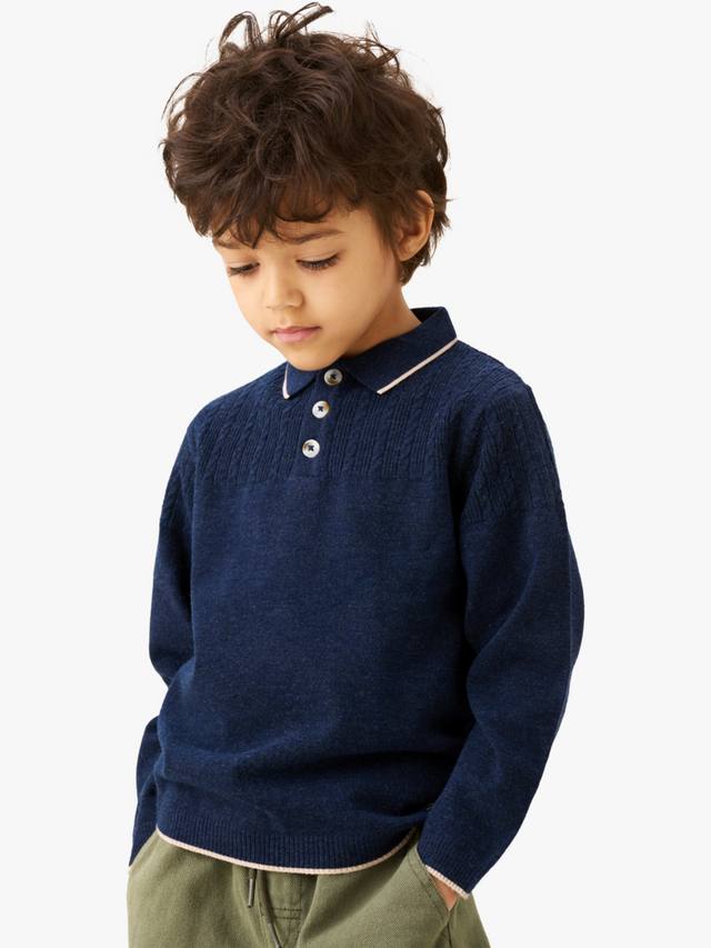 

Детский джемпер с воротником поло Angel & Rocket, Navy