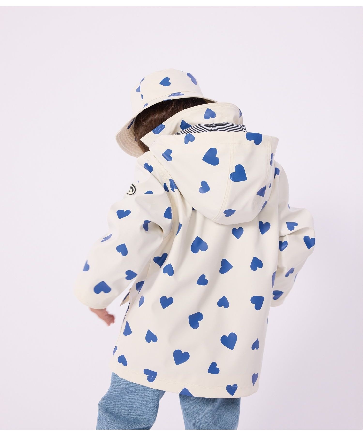 Парка для яхтинга с принтом в виде сердечек Petit Bateau, Off-white/Blue — фото 3