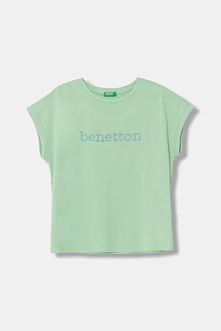 Футболка с пайетками United Colors of Benetton, зеленый