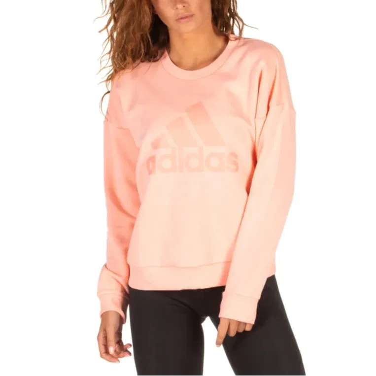 Свитшот женский Sweat Crew Glow PNK F19, розовый Adidas, Pink — фото 3
