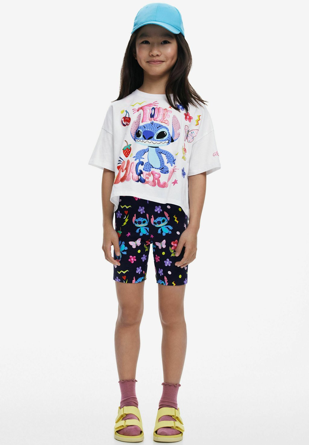 

Футболка с принтом STITCH Desigual, белый