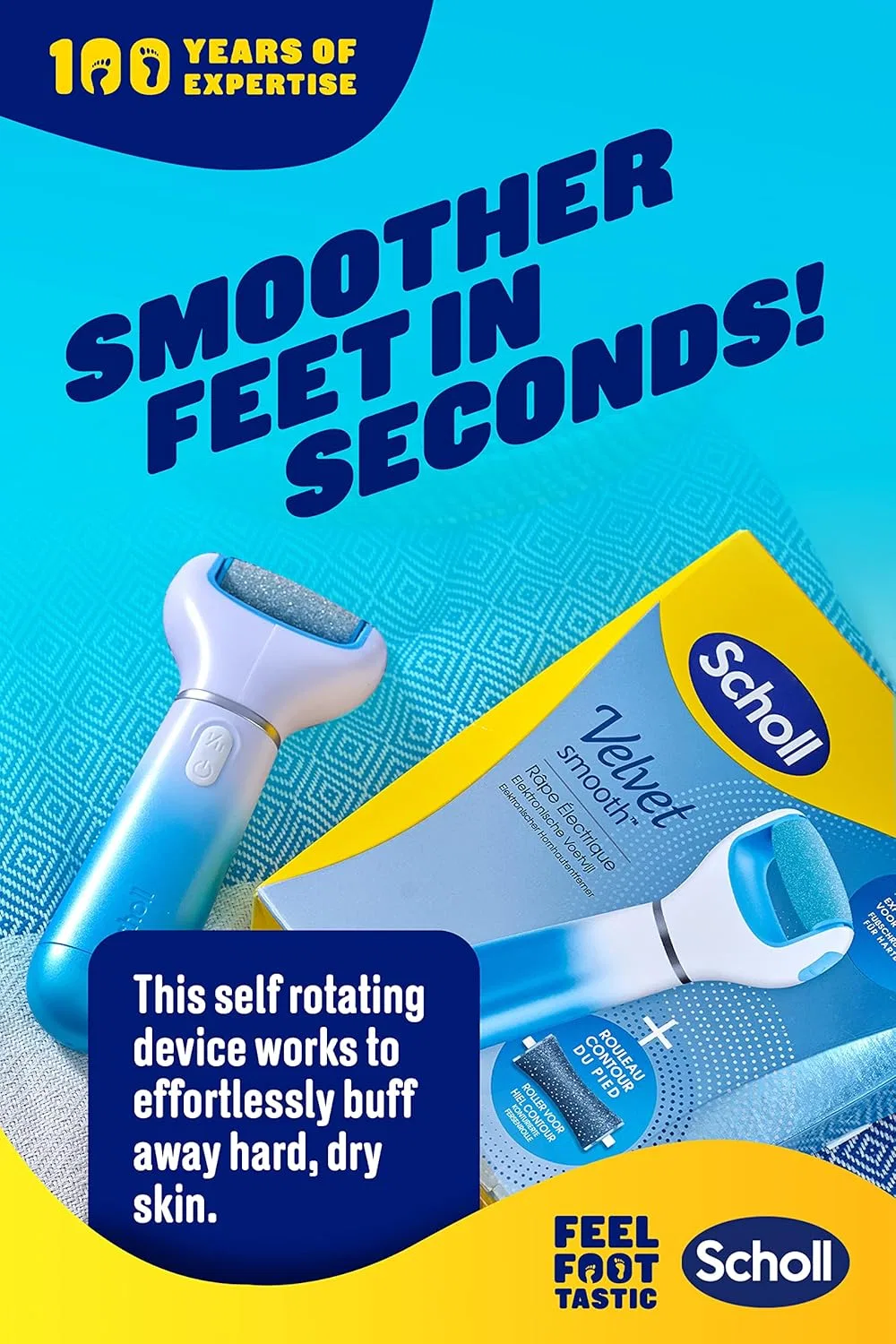 Электрическая пилка для ног Scholl Velvet Smooth с отшелушивающей насадкой Dr. Scholl'S — фото 4