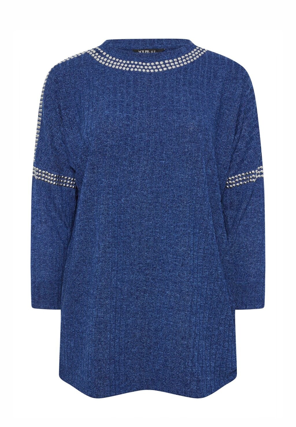 

Джемпер STUD NECKLINE EMBELLISHED Yours Clothing, синий