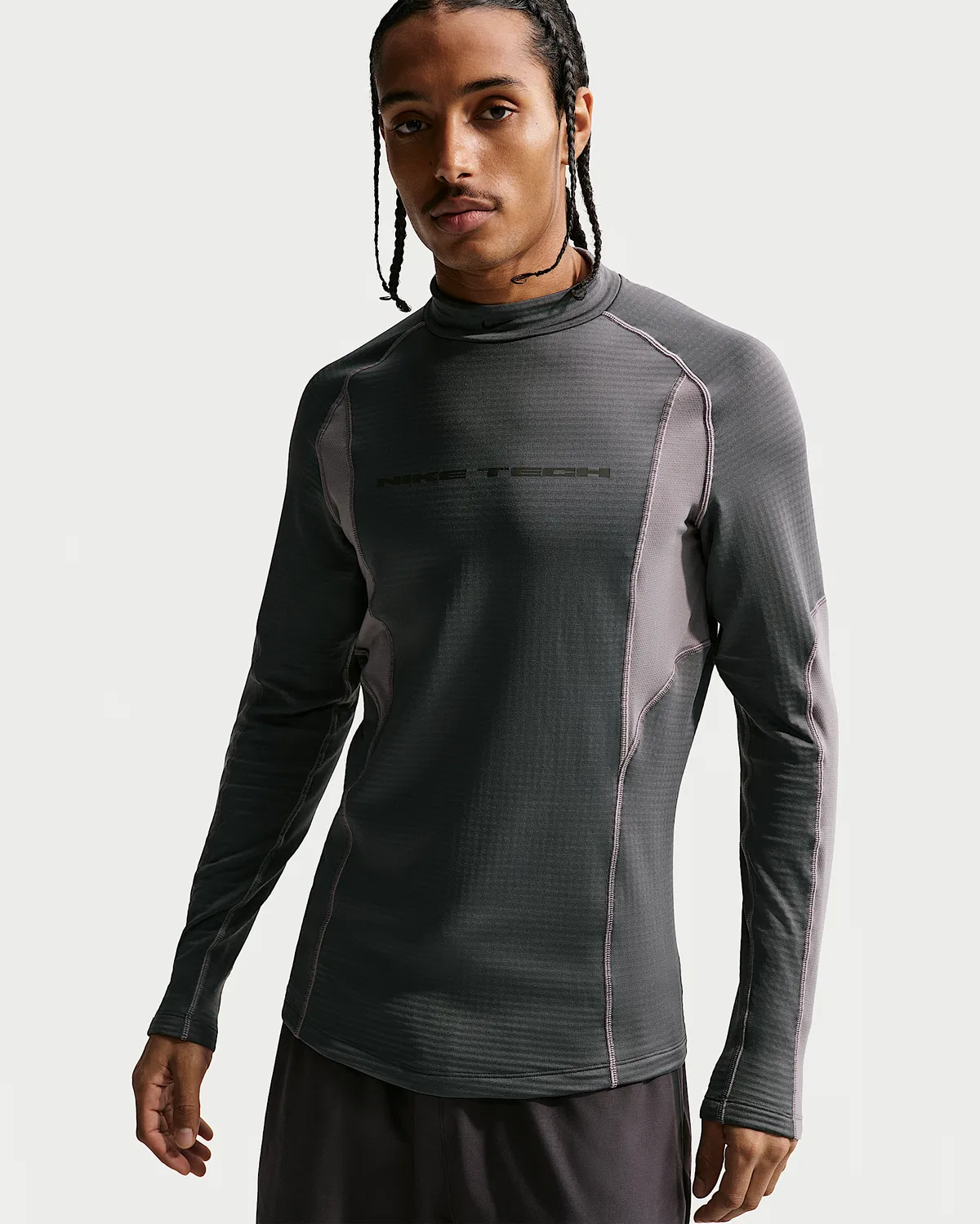 Мужская базовая футболка с длинным рукавом Nike Tech, Iron Grey/Pencil Point/Pencil Point/Black