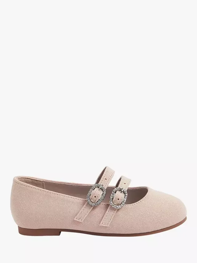 Детские балетки с двойными ремешками и блестками, золотистые Angels by Accessorize