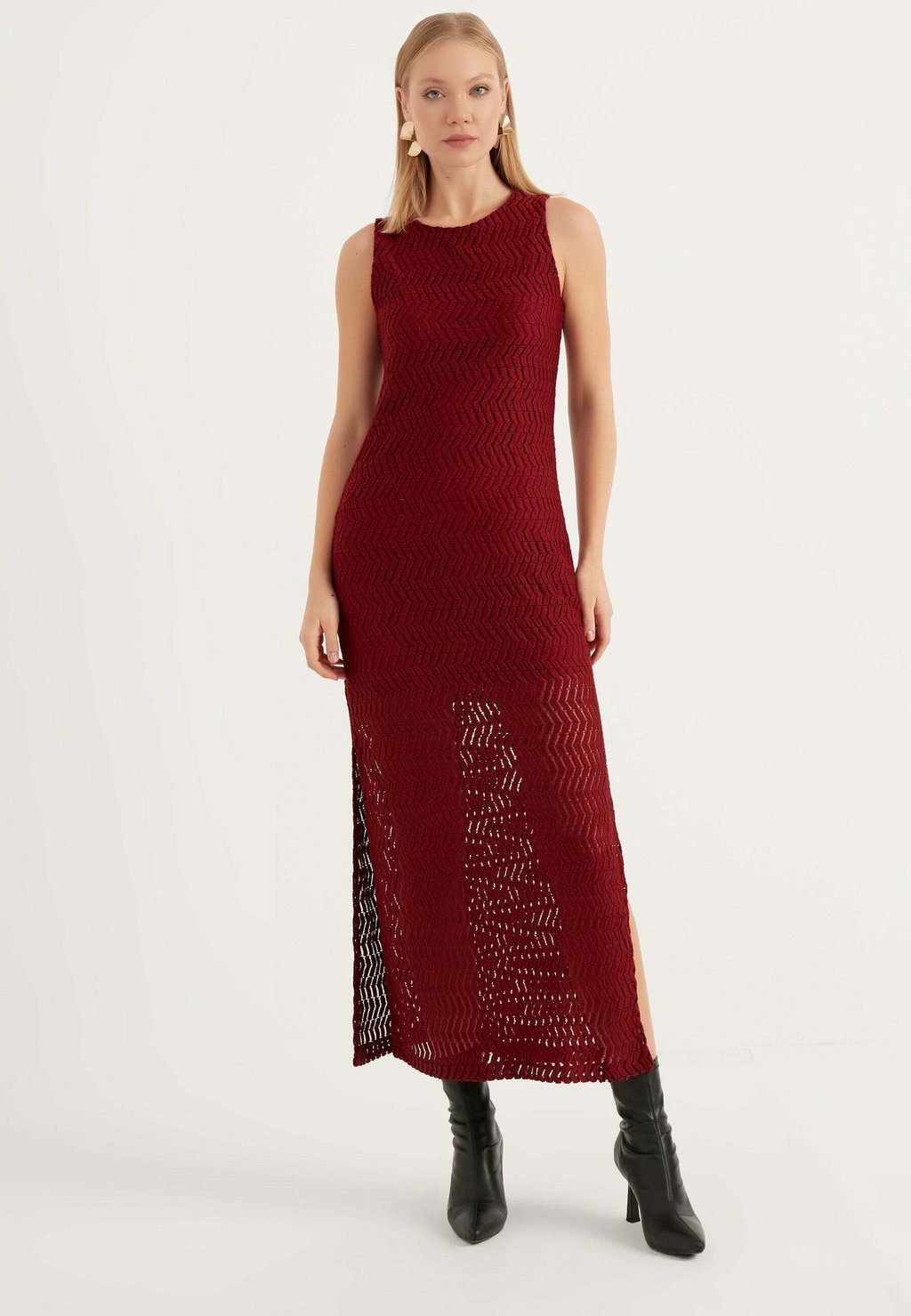 

Платье-джемпер SLIT DETAILED MAXI SLEEVELESS DRESS - Maxi dress Herita, бургундия