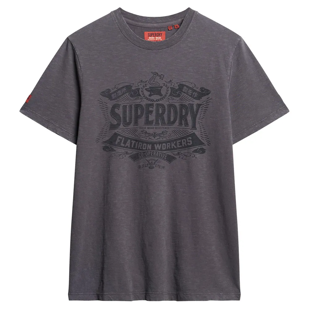 

Футболка Superdry Workwear Script Graphic, серый