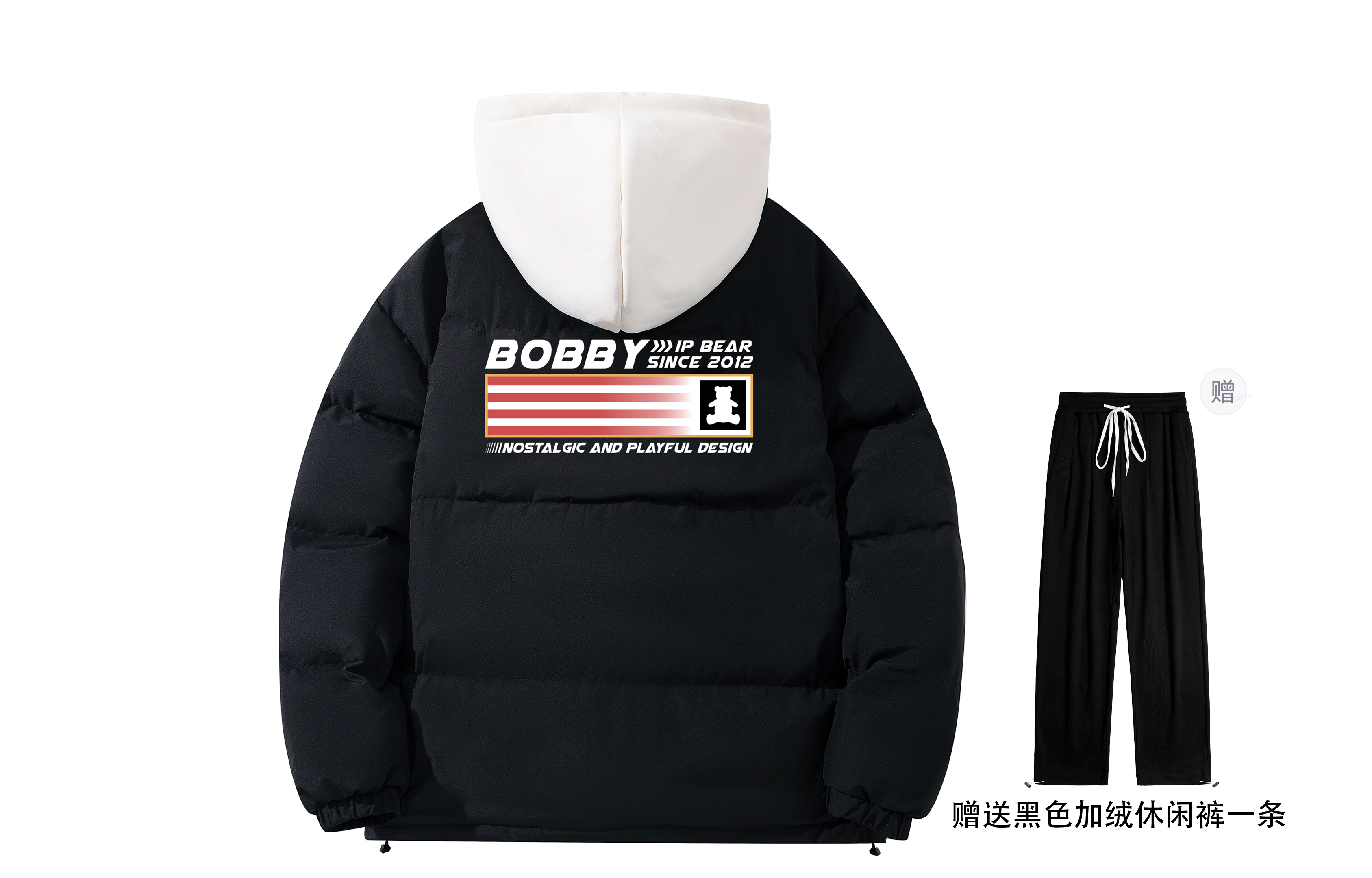 

BOBBY ABLEY Унисекс пуховик, Black (Comes with Fleece-Lined Casual Pants)