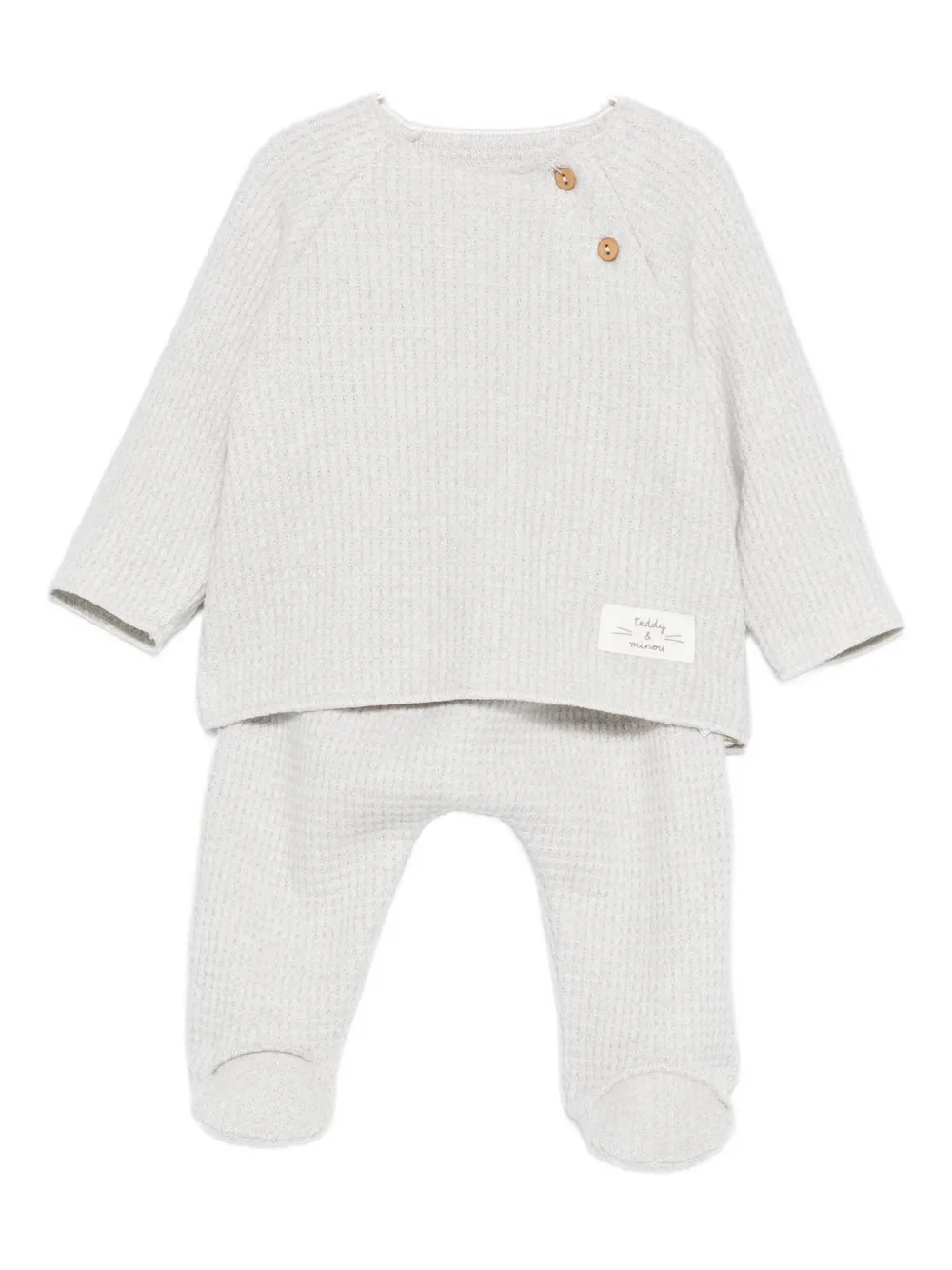 

Трикотажные брюки вафельной вязки (набор из двух штук) Teddy & Minou, серый