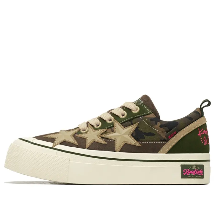 

Кроссовки KAALIXTO Skateboarding Canvas Low 'Camouflage', оливкого-зеленый