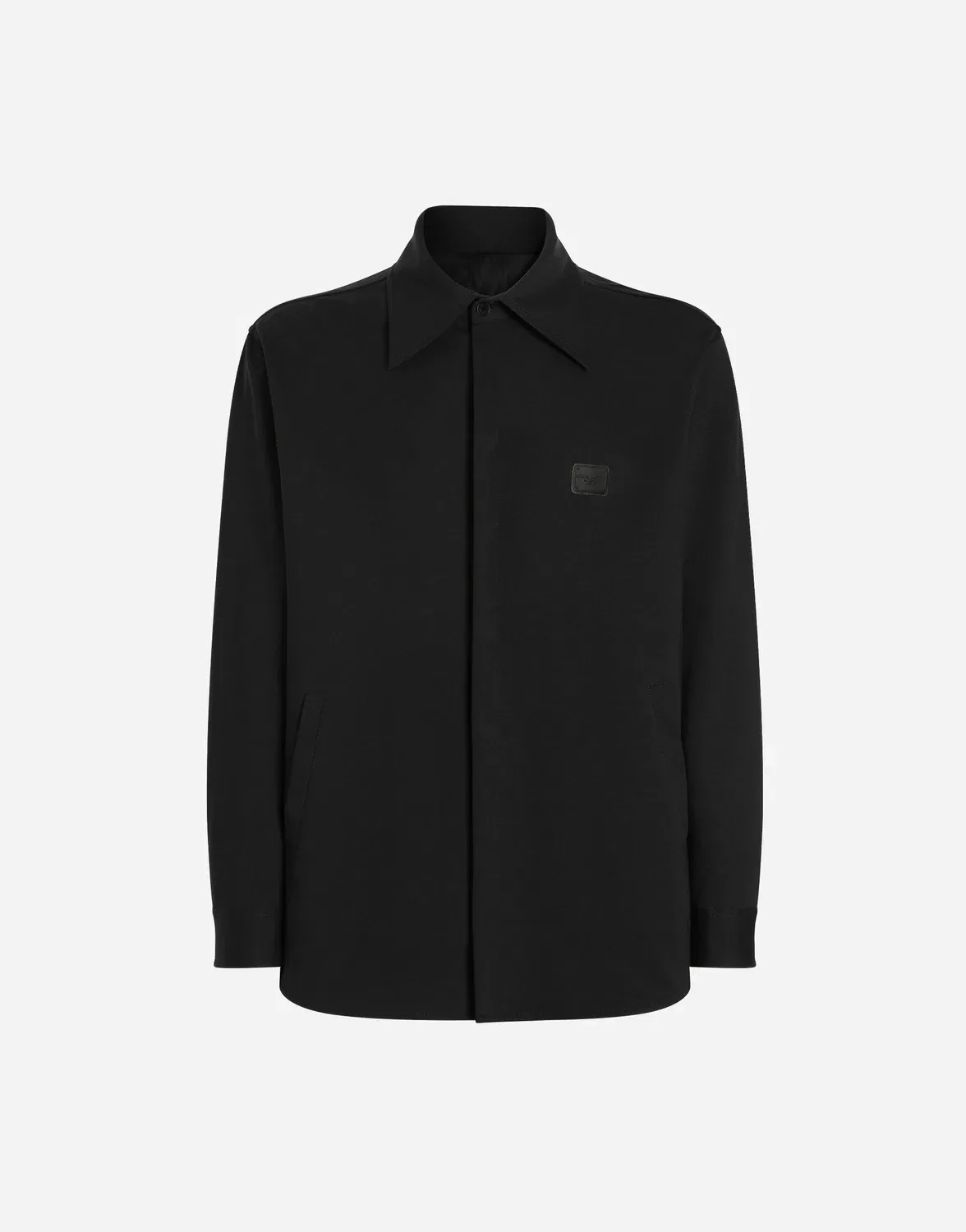 Рубашка из технической ткани с биркой DOLCE & GABBANA, черный