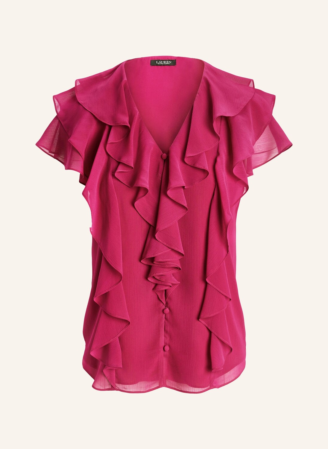 

Блузка с рюшами Lauren Ralph Lauren, фуксия