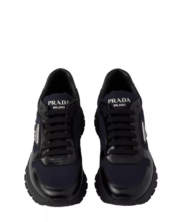 Мужские кроссовки Prax 01 из нейлона и матовой кожи. Prada, синий — фото 4
