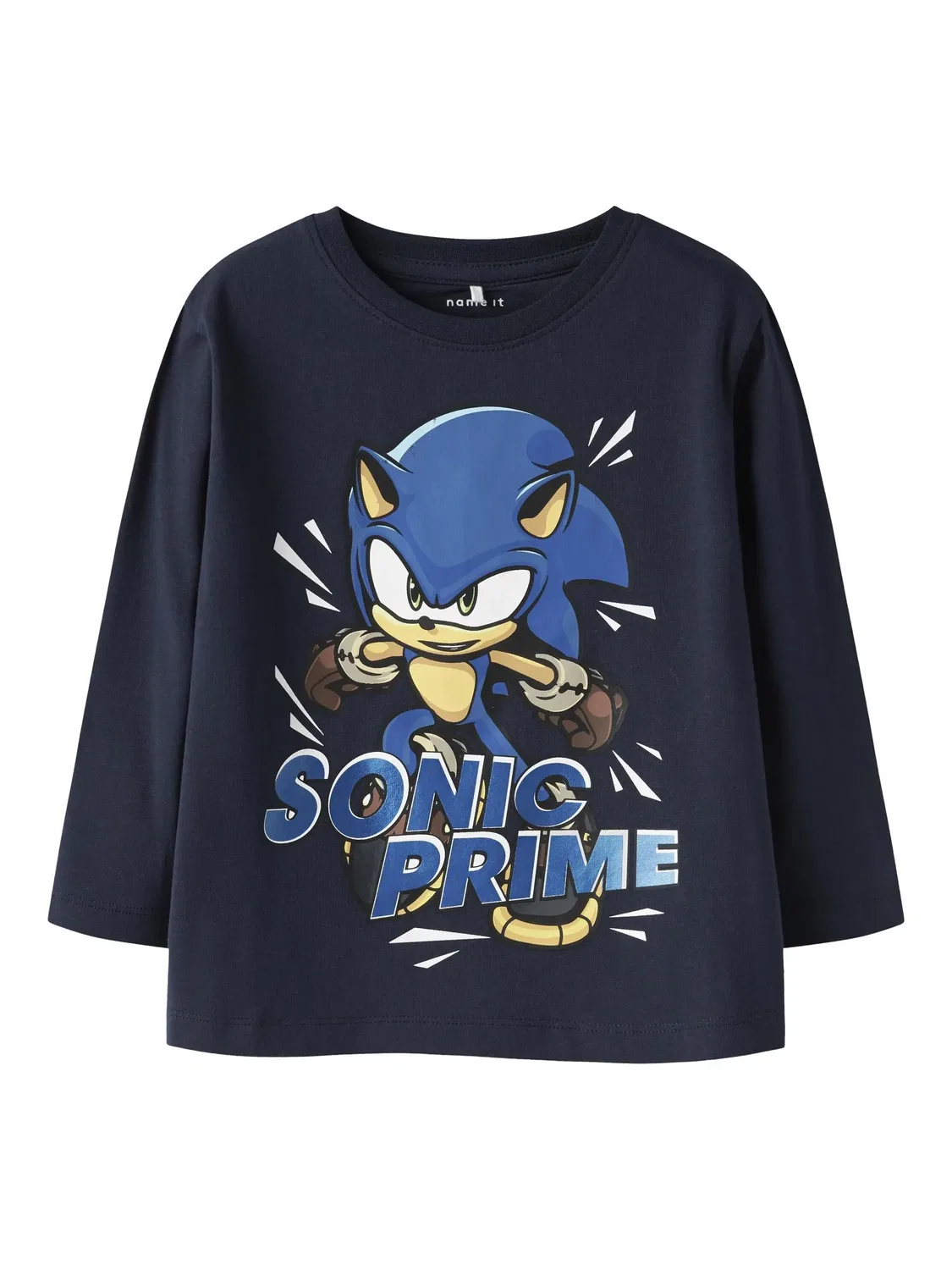 Топ с длинными рукавами, принт Sonic, Name it, navy blazer