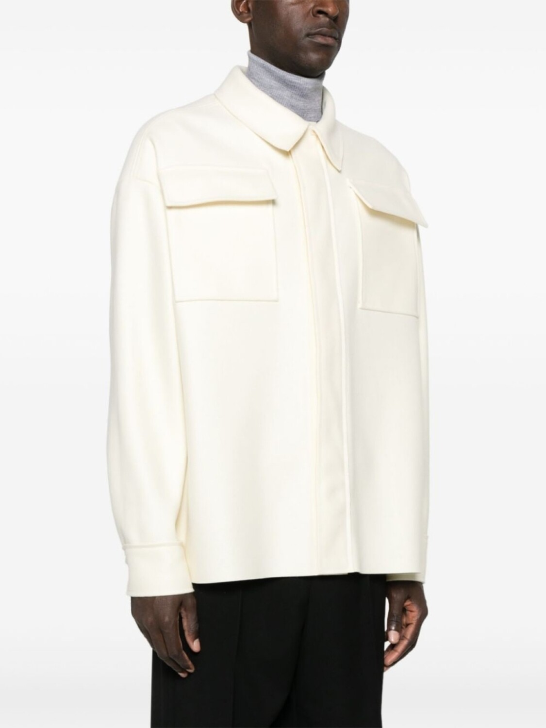 Войлочная рубашка Jil Sander, нейтральный цвет — фото 3