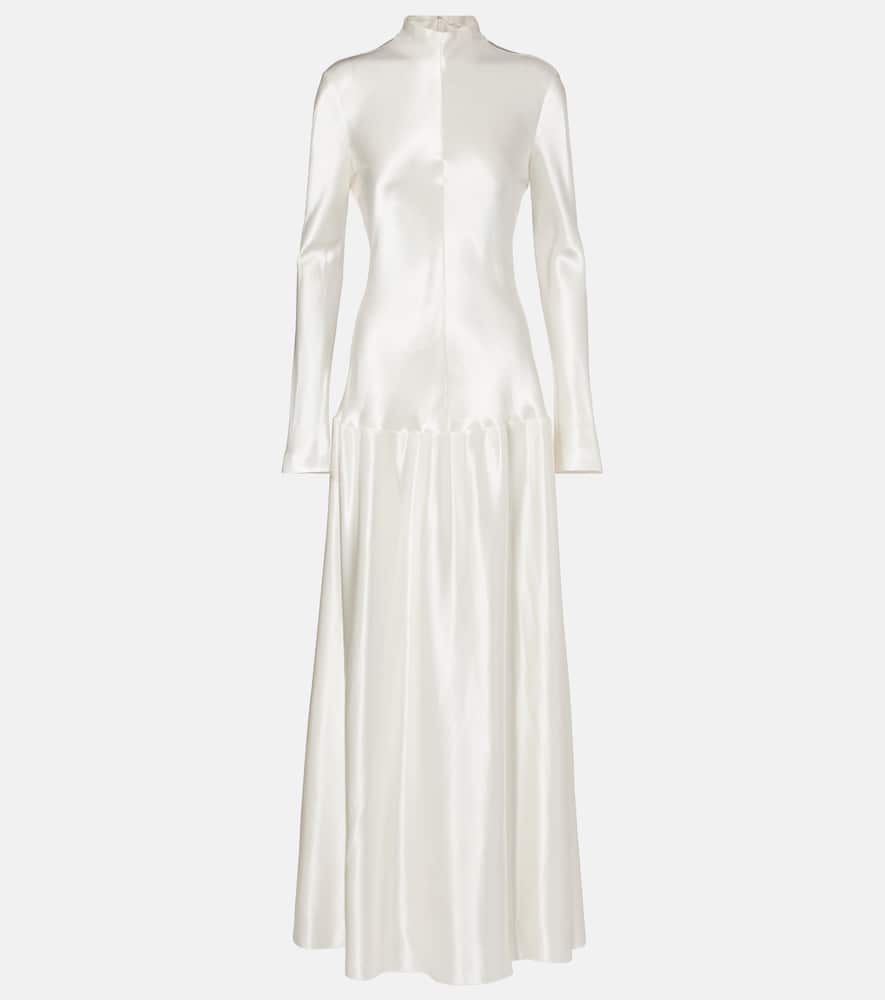 

Платье макси из сатина Mila Fforme, Cream