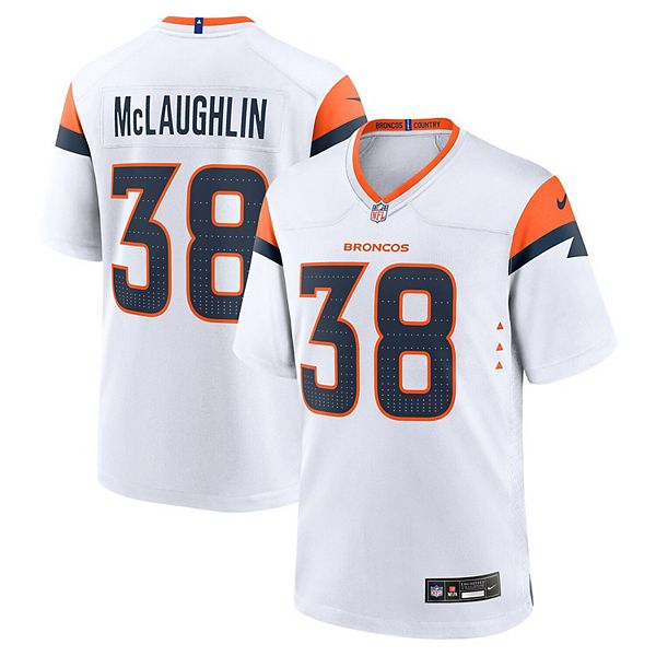 Мужская белая игровая футболка Denver Broncos Jaleel McLaughlin Nike