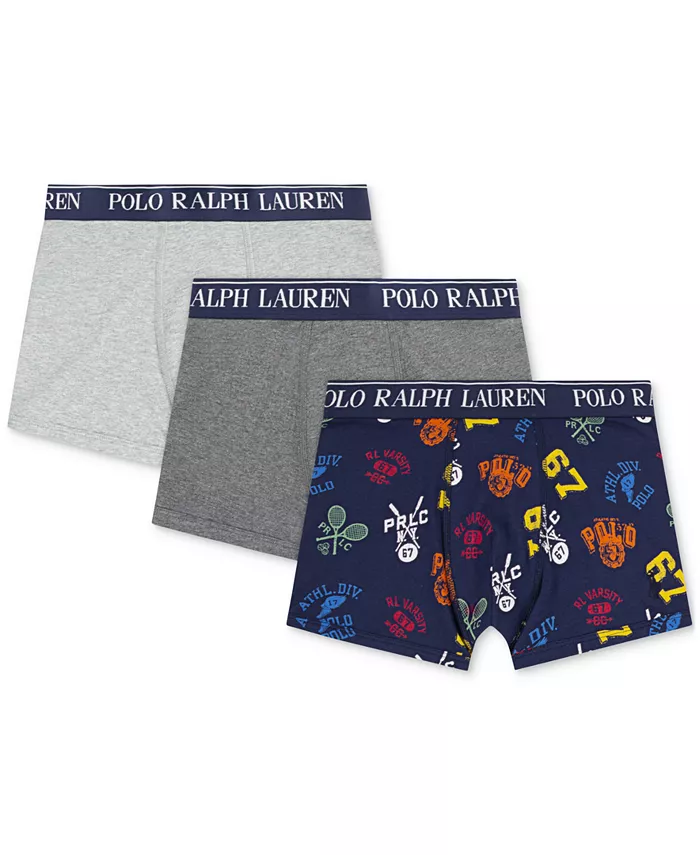 

Боксеры из хлопка с эластаном для мальчиков, 3 шт Polo Ralph Lauren, синий