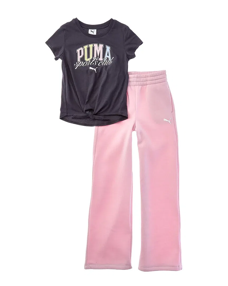 Комплект PUMA из 2 предметов: футболка и брюки, серый