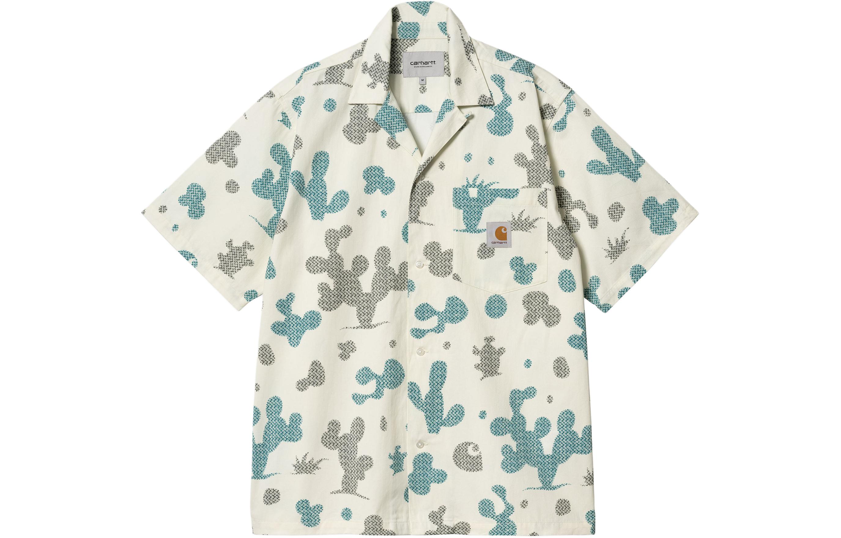 

Carhartt WIP SS24 Garment-Dyed Collection S/S Opus Shirt мужская рубашка Wax White