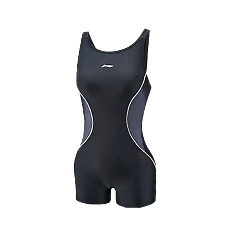 

Купальник слитный LiNing One-piece женский серо-черный