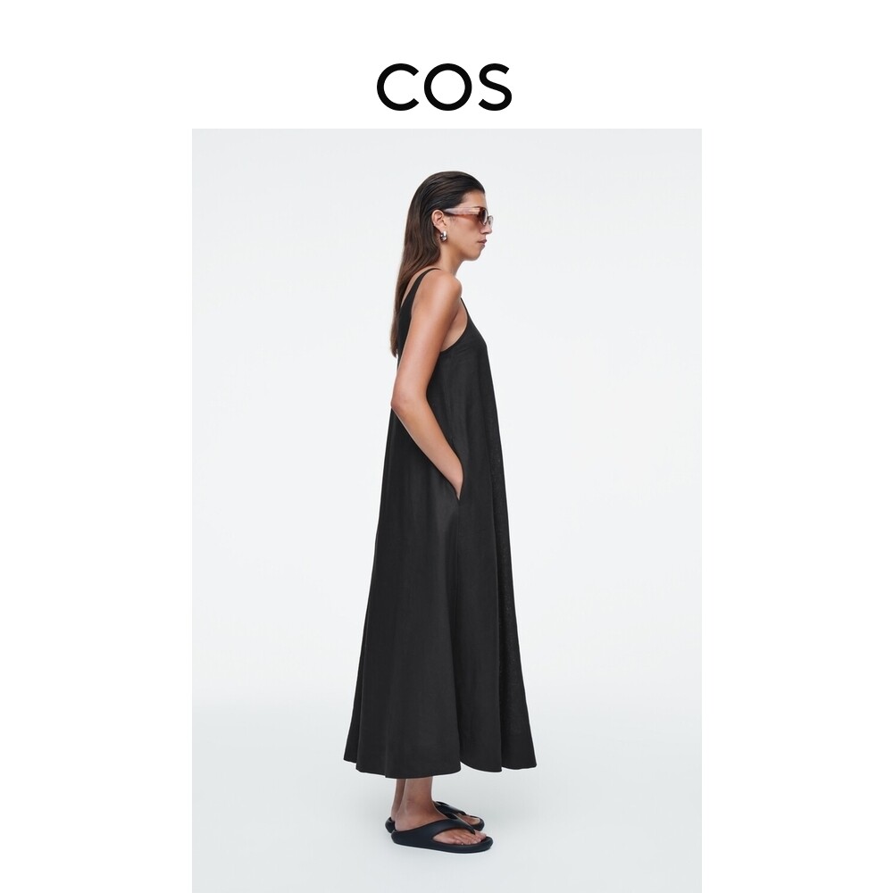 

Платье льняное Cos А-силуэта, черный