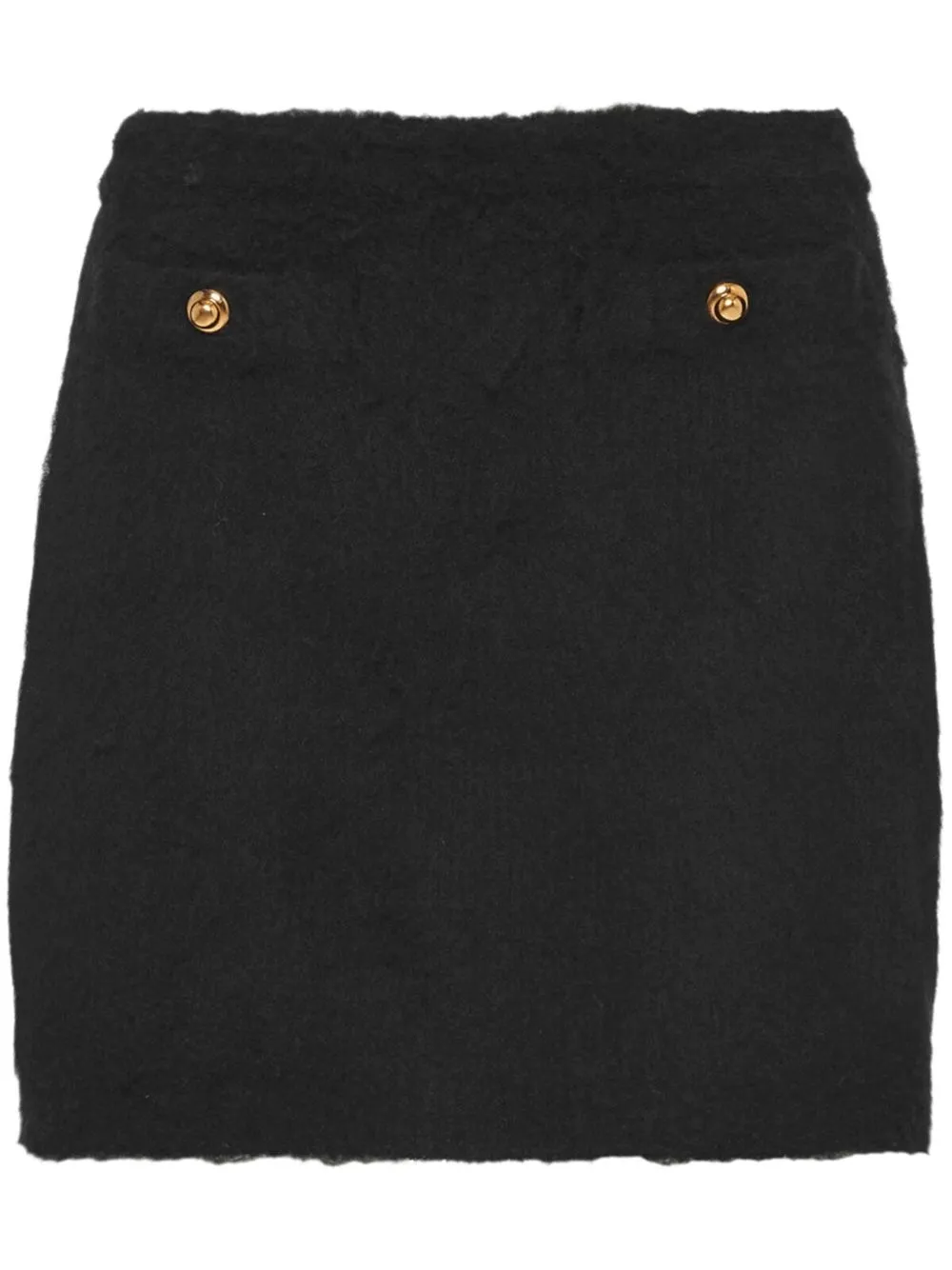 

Юбка мини с завышенной талией MIU MIU, черный