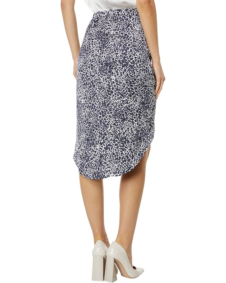 

Юбка BCBGMAXAZRIA Printed Hammered Satin Skirt, цвет Navy/Off-White